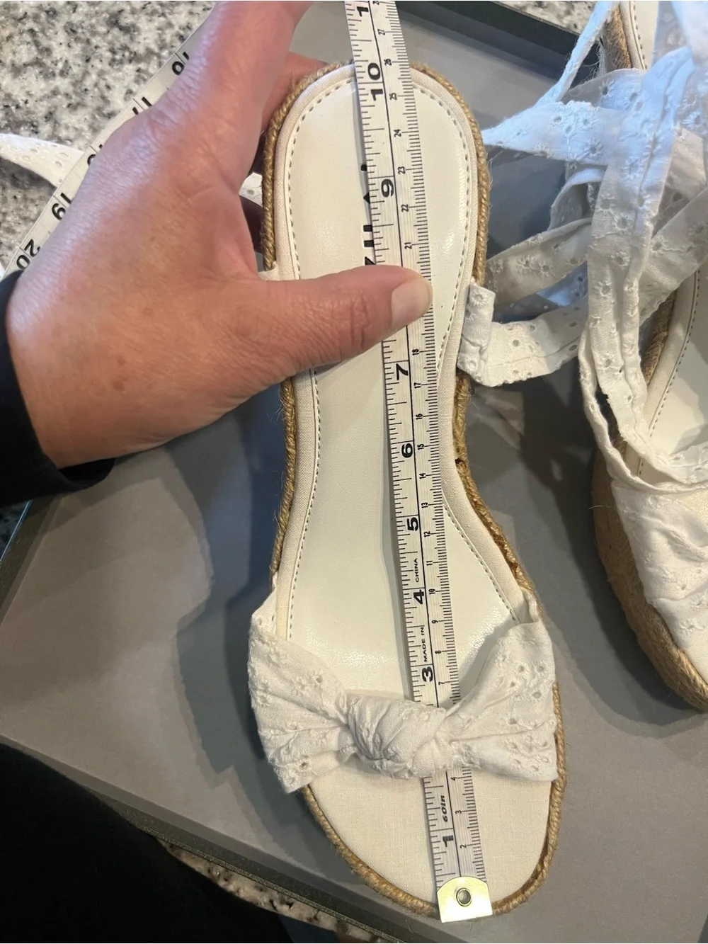 White Eyelet Ankle Tie Espadrille Wedge  Cottage-core/Prairie Sandals